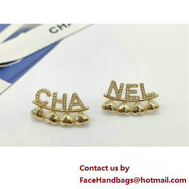 Chanel Stud Earrings in Metal & Strass. Gold & Crystal ABA271 2023